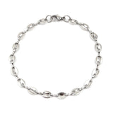 Coffee Bean Chain Stainless Steel Bracelet Anklet 23.5cm