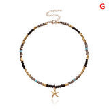 Colorful Bead Butterfly Star Pendant Choker Necklace