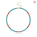 Colorful Bead Butterfly Star Pendant Choker Necklace