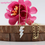 Lightning Opal Necklace Sterling Silver Pendant Chain Couple Jewelry