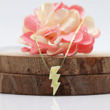 Lightning Opal Necklace Sterling Silver Pendant Chain Couple Jewelry