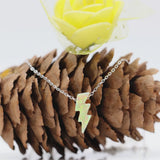 Lightning Opal Necklace Sterling Silver Pendant Chain Couple Jewelry