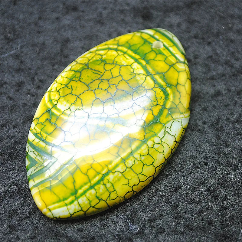 Crack Agate Stone Pendants - Semi Precious Beads for Women's Jewelry