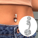 Crown Belly Button Ring 14G Navel Piercing Surgical Steel Crystal Belly Barbell