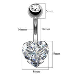 Heart Navel Piercing Sexy Crystal Belly Button Rings Surgical Steel