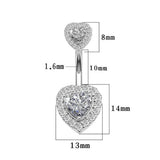 Heart Navel Piercing Sexy Crystal Belly Button Rings Surgical Steel