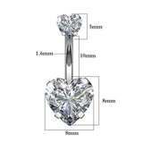 Heart Navel Piercing Sexy Crystal Belly Button Rings Surgical Steel