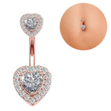 Heart Navel Piercing Sexy Crystal Belly Button Rings Surgical Steel