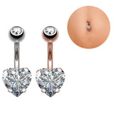 Heart Navel Piercing Sexy Crystal Belly Button Rings Surgical Steel