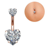 Heart Navel Piercing Sexy Crystal Belly Button Rings Surgical Steel