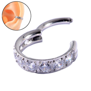 Crystal Cartilage Earring Surgical Steel Nose Ring Hoop Piercing