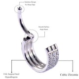Crystal Cartilage Earring Surgical Steel Nose Ring Hoop Piercing