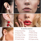 Crystal Cartilage Earring Surgical Steel Nose Ring Hoop Piercing