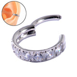 Crystal Cartilage Earring Surgical Steel Nose Ring Hoop Piercing