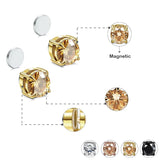 Crystal Magnetic Ear Stud Zircon Clip Earrings No Piercing Jewelry