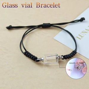 Crystal Vial Bracelets Wishing Bracelets Cotton Bracelet Name on Rice Bracelet