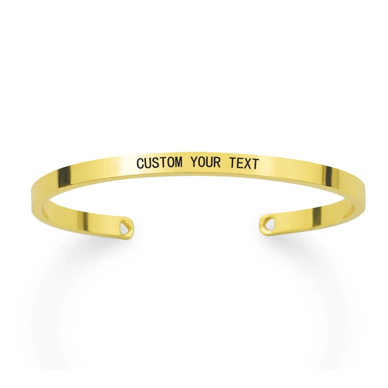 Personalized Engraved Stainless Steel Bracelet for Women Men