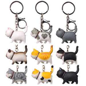Cartoon Cat Pendant Key Ring Shake Head Car Bag Keychain Gift