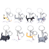 Cartoon Cat Pendant Key Ring Shake Head Car Bag Keychain Gift