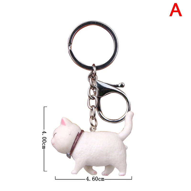 Cartoon Cat Pendant Key Ring Shake Head Car Bag Keychain Gift