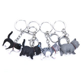 Cartoon Cat Pendant Key Ring Shake Head Car Bag Keychain Gift