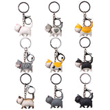Cartoon Cat Pendant Key Ring Shake Head Car Bag Keychain Gift