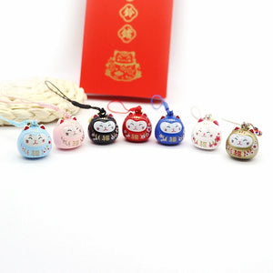 Cartoon Japanese Lucky Cat Keychain Phone Charms Car Keys Pendant Key Chains