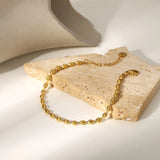 Stainless Steel Oval Beaded Chains Bracelet For Women Girls