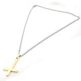 Upside Down Cross Necklace Stainless Steel Pendant Chain 3 Colors
