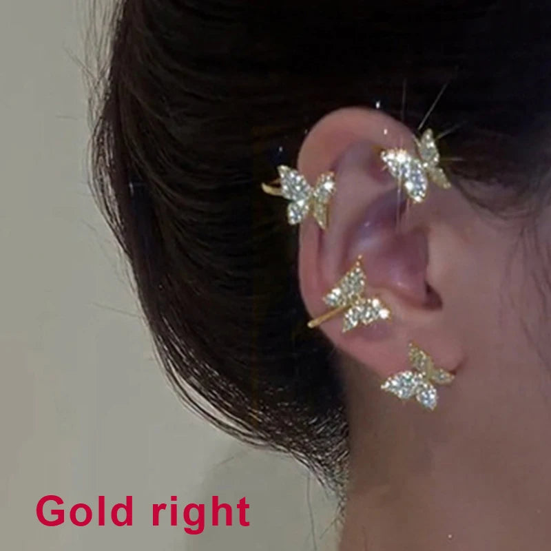 Butterfly Ear Cuffs Wrap Around Non-Pierced Ears Earrings