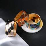 European Oil Drop Wide Bangle Cuff Bracelet for Women