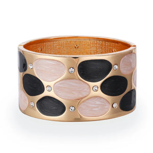 European Oil Drop Wide Bangle Cuff Bracelet for Women