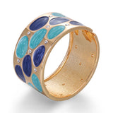 European Oil Drop Wide Bangle Cuff Bracelet for Women