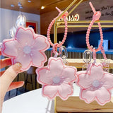 1PC Sakura Keychain Flower Keyring for Women Couple Backpack Pendant