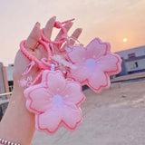 1PC Sakura Keychain Flower Keyring for Women Couple Backpack Pendant