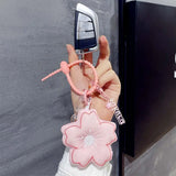 1PC Sakura Keychain Flower Keyring for Women Couple Backpack Pendant