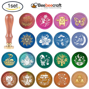Fairy Wax Seal Stamp Flower 30mm Brass Head Sealing Stamp Wooden Handle
