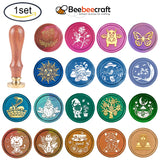 Fairy Wax Seal Stamp Flower 30mm Brass Head Sealing Stamp Wooden Handle
