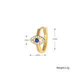 18K Plated Zircon Eye Tassel Earrings Crystal Dangle Cartilage Stud Piercing