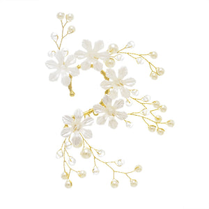 Crystal Flower Ear Clips No Piercing Punk Geometric Earrings Women