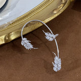 Leaf Clip Earrings for Women Punk Rock Zircon Ear Cuff