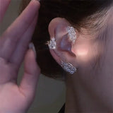Leaf Clip Earrings for Women Punk Rock Zircon Ear Cuff