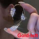 Leaf Clip Earrings for Women Punk Rock Zircon Ear Cuff
