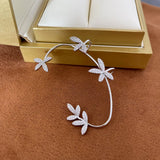 Leaf Clip Earrings for Women Punk Rock Zircon Ear Cuff