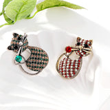 Rhinestone Cat Brooch Lapel Pin Wedding Party Accessory