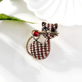 Rhinestone Cat Brooch Lapel Pin Wedding Party Accessory