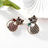 Rhinestone Cat Brooch Lapel Pin Wedding Party Accessory