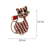 Rhinestone Cat Brooch Lapel Pin Wedding Party Accessory