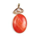 Natural Gem Shell Crystal Agate Oval Pendant DIY Necklace Jewelry 58x30mm