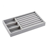 Portable Velvet Jewelry Storage Tray Ring Necklace Display Box